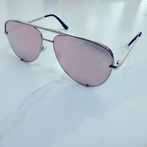 Quay x Desi High Key Mirrored Aviator Sunglasses